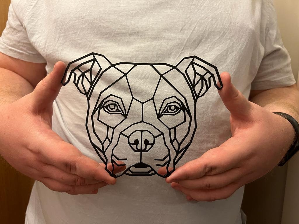 Geometric American Bulldog Wall Art Decor - Geometric Pet Print - Dog Lover Gift Idea - Staff - Staffy