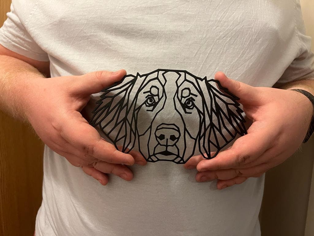 Geometric Bernese Mountain Dog Wall Art - detail view