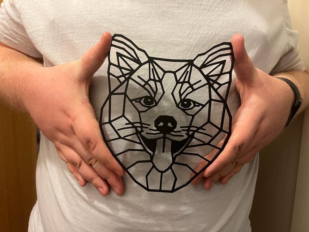 Geometric Shiba Inu Wall Art - detail view