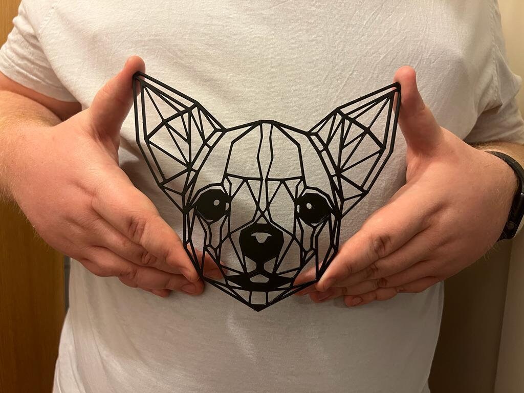 Geometric Chihuahua Wall Art - detail view
