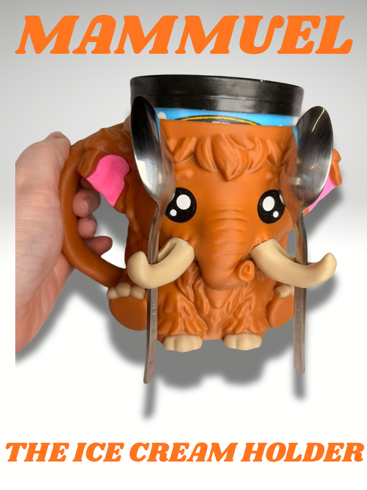Mammuel the Mammoth Ice Cream Holder - 3D Printed Cute Ice Pint Holder - product photo