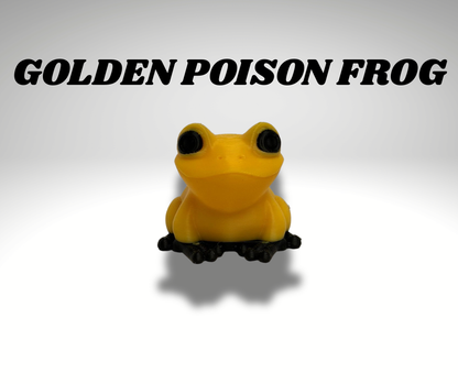 Tiny Golden Poison Frog Terrarium - 3D Printed Frog and Terrarium - Room Decor - detail view