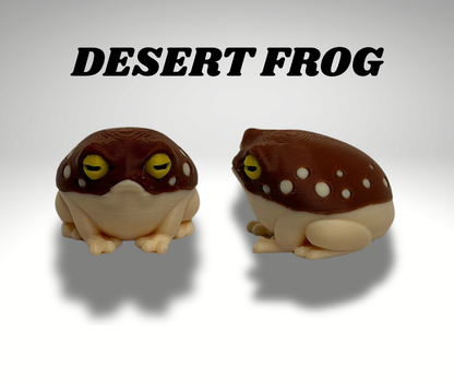 Tiny Desert Frog Terrarium - 3D Printed Frog and Terrarium - Room Decor - detail view