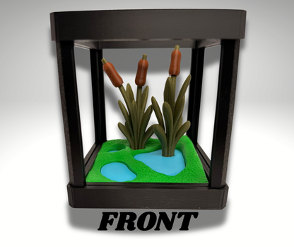 Tiny Indian Bull Frog Terrarium - 3D Printed Frog and Terrarium - Room Decor - scale view