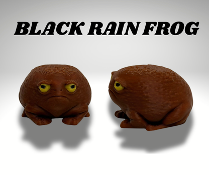 Tiny Black Rain Frog Terrarium - 3D Printed Frog and Terrarium - Room Decor - alternate angle