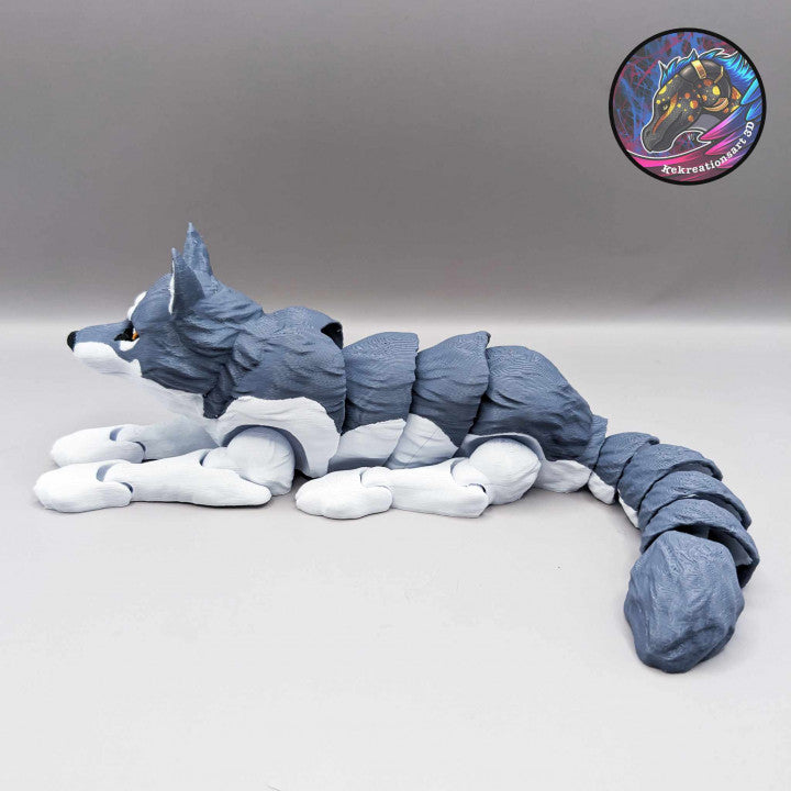 Realistic Wolf Articulated Fidget Toy - scale view