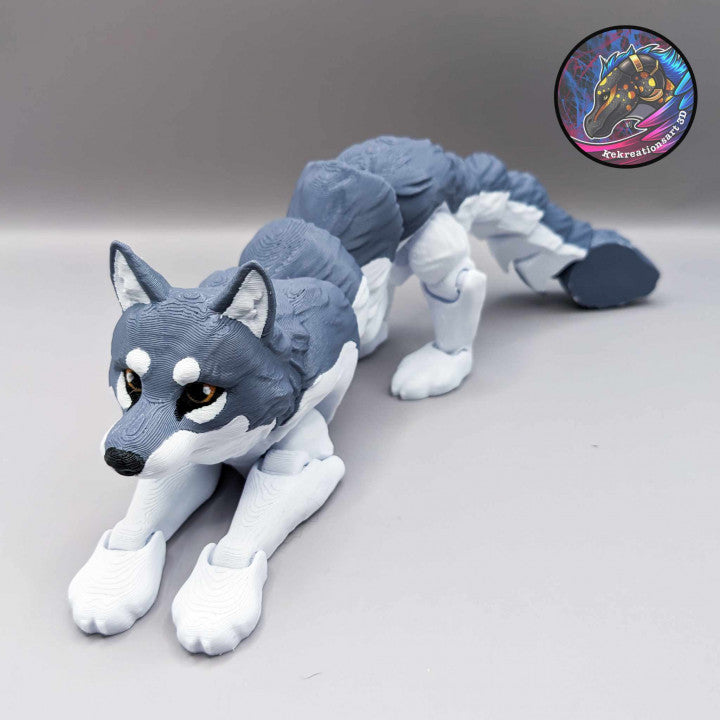 Realistic Wolf Articulated Fidget Toy - detail view