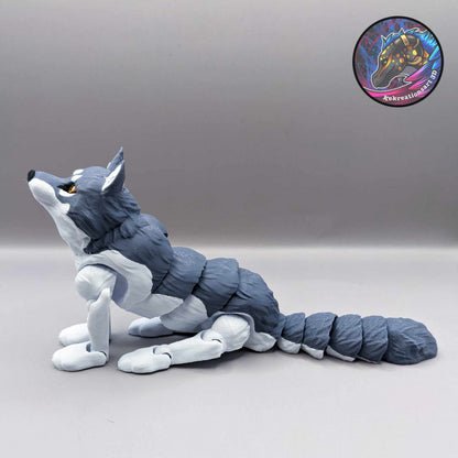 Realistic Wolf Articulated Fidget Toy - side view