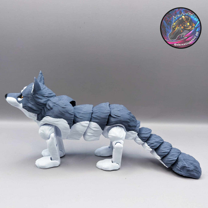 Realistic Wolf Articulated Fidget Toy - display example