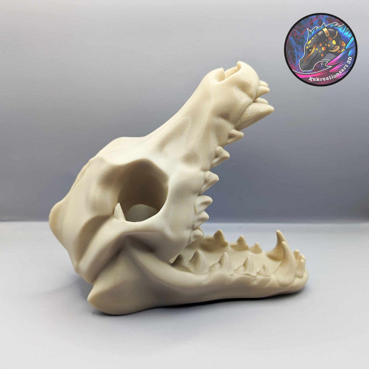 Wolf Skull Dice Tower and Ornament - alternate angle