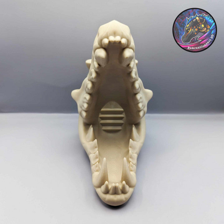 Wolf Skull Dice Tower and Ornament - detail view