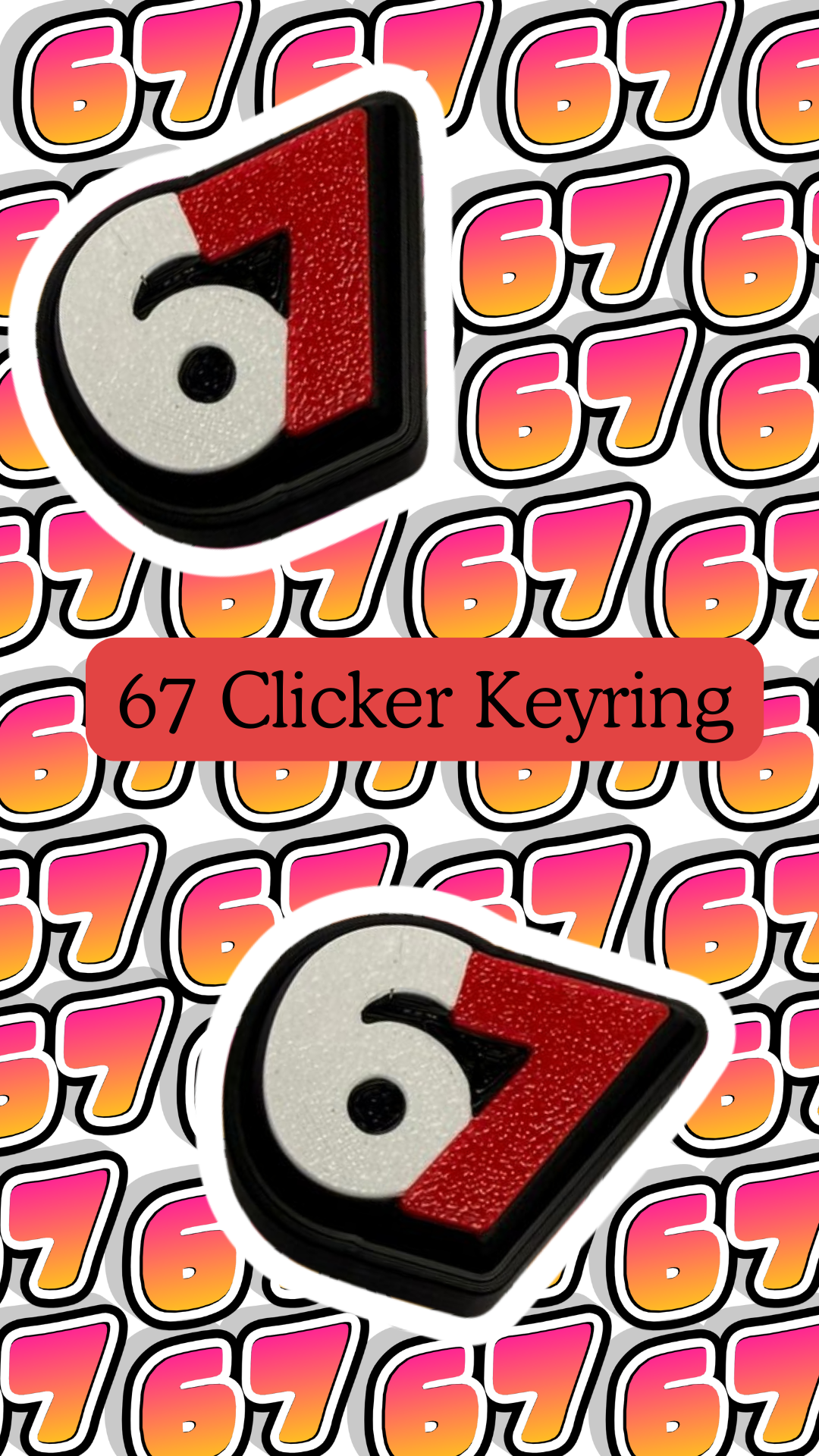 67 Meme Fidget Clicker Keyring - Stress, Anxiety Relief ADHD - Christmas Stocking Filler