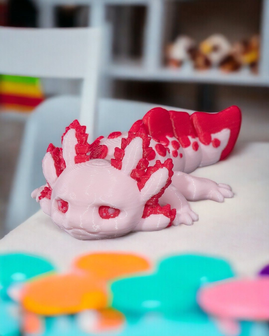 Baby Tart Axolotl Articulated Fidget Toy - display example