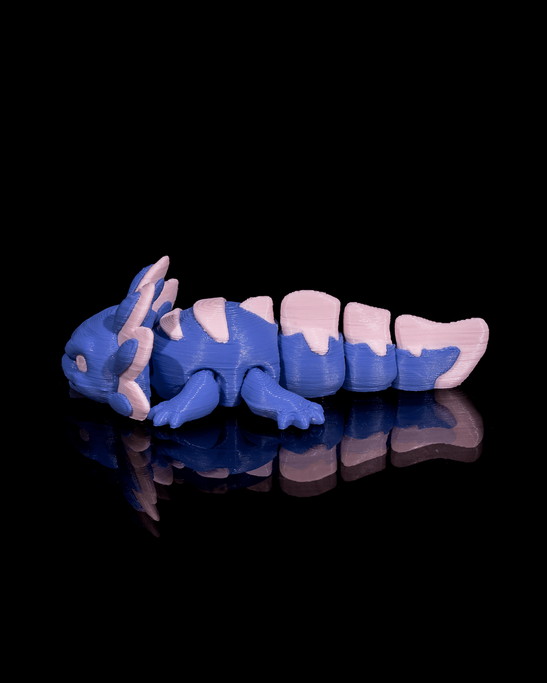 Baby Velvet Axolotl Articulated Fidget Toy - scale view