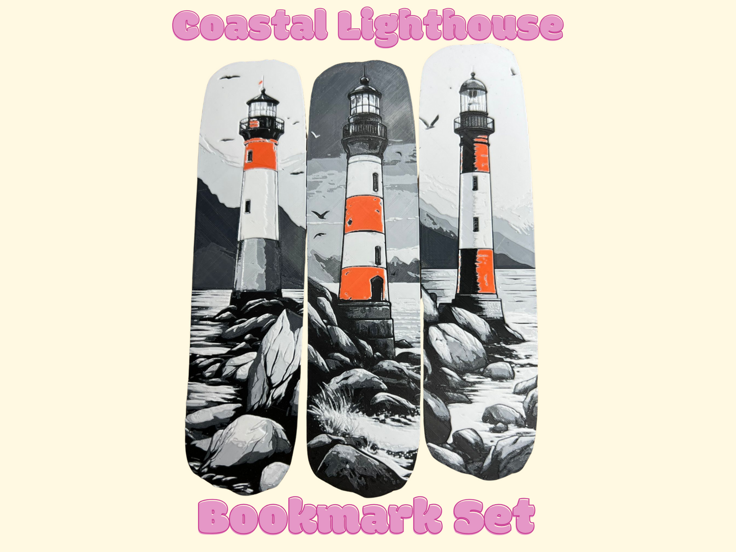 Coastal Lighthouse Bookmark Set