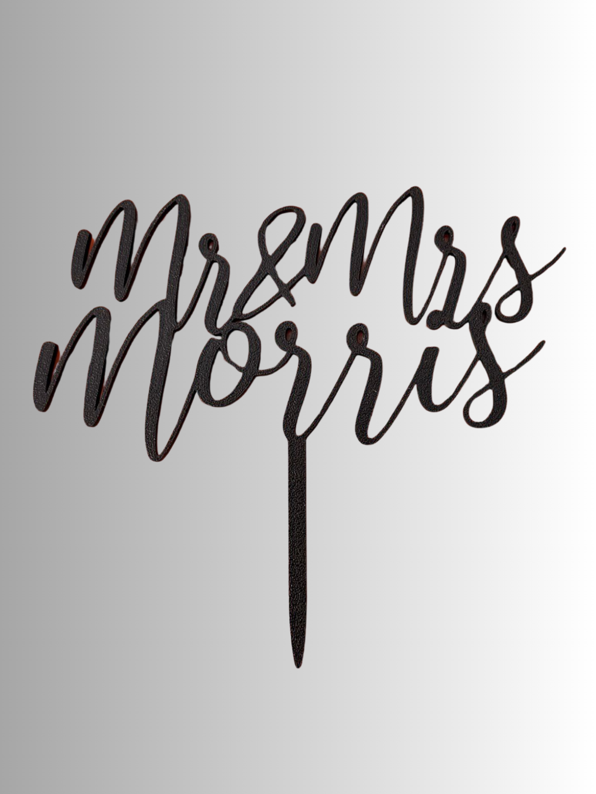 Personalised  Script Wedding Cake Topper | Mr & Mrs Cake Topper | Custom Surname Wedding Topper | Rustic Wedding Decor
