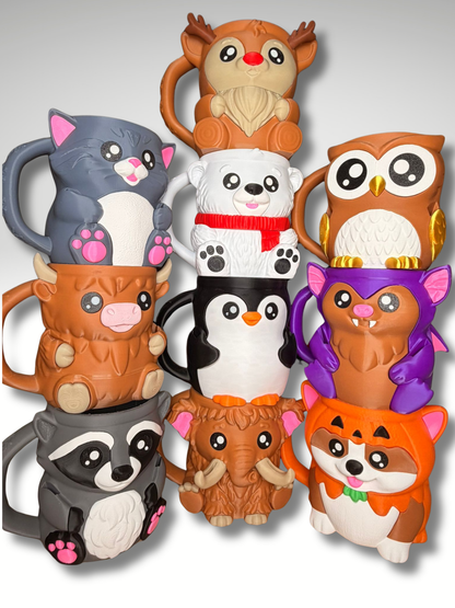 Sammy the Sloth Ice Cream Holder - 3D Printed Cute Ice Pint Holder - display example