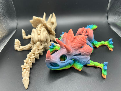 Articulated Fidget Skeleton Triceratops Dinosaur - Collectible Display Toy - detail view