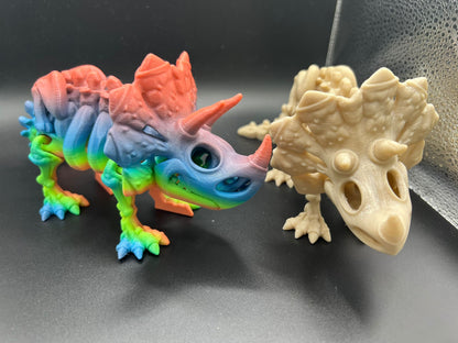 Articulated Fidget Skeleton Triceratops Dinosaur - Collectible Display Toy - alternate angle