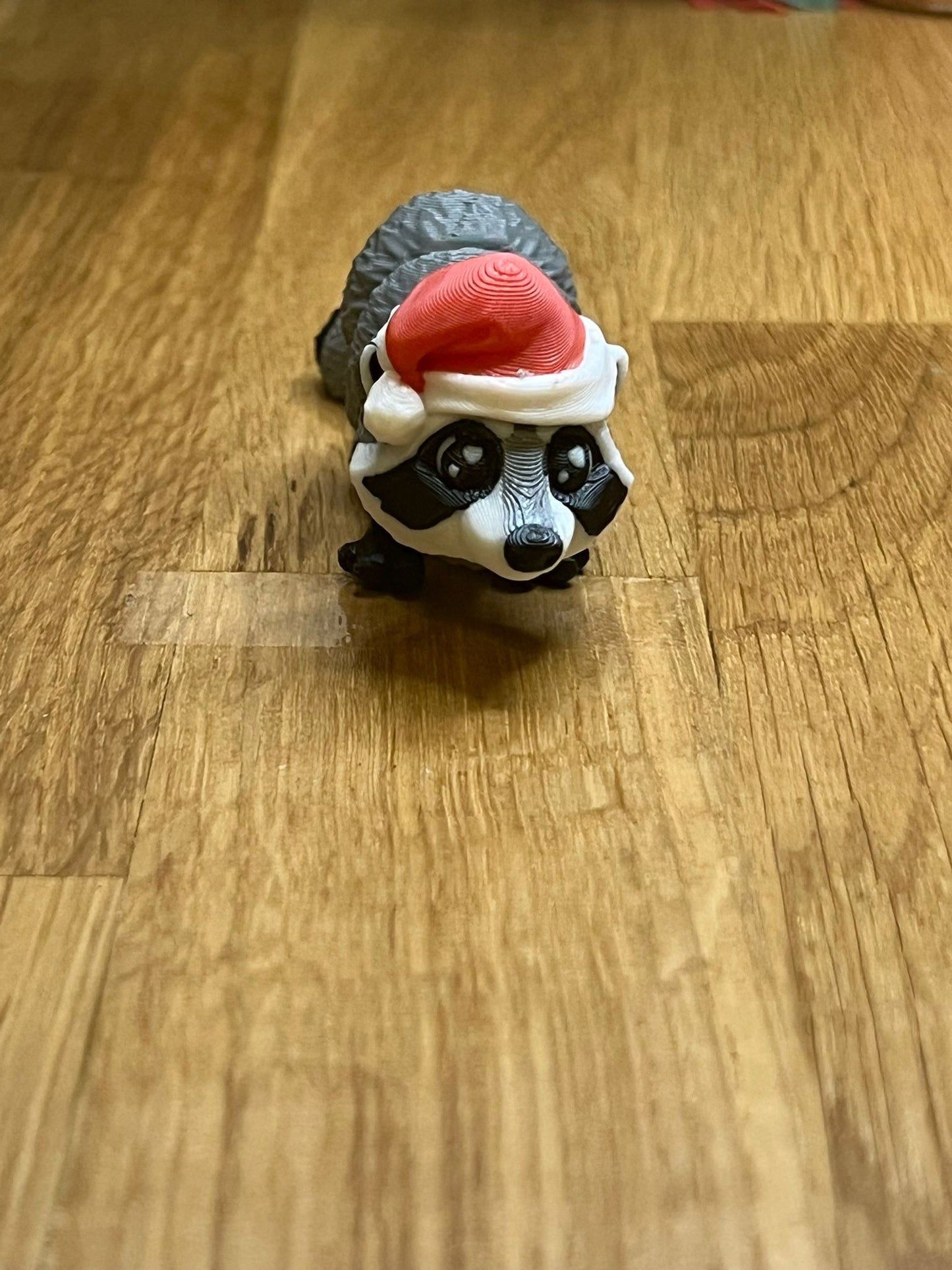 Mini Christmas Raccoon - Fidget Toy, Festive Decor - alternate angle