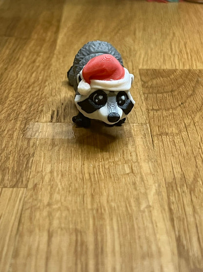 Mini Christmas Raccoon - Fidget Toy, Festive Decor - alternate angle