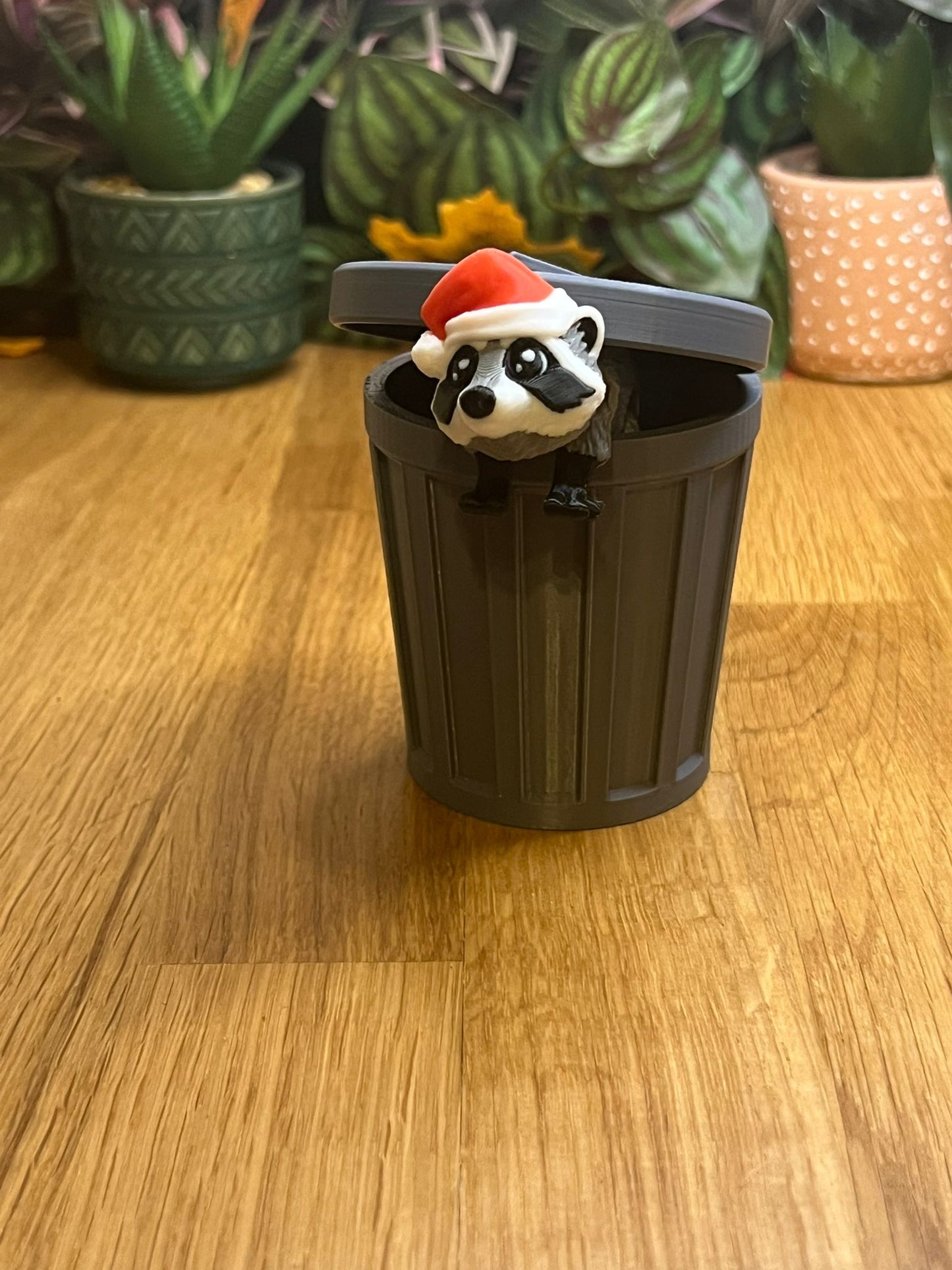 Mini Christmas Raccoon - Fidget Toy, Festive Decor - display example