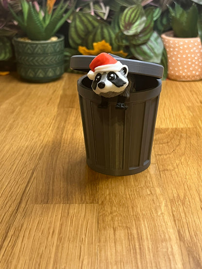 Mini Christmas Raccoon - Fidget Toy, Festive Decor - display example