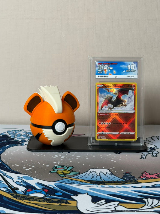 Growlithe Character Ball Trading Card Display Stand - product photo