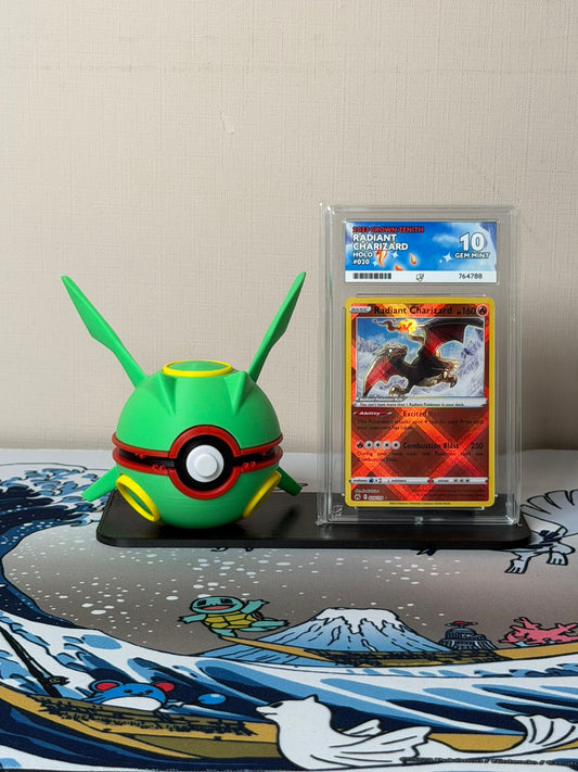 Rayquaza Character Ball Trading Card Display Stand - product photo