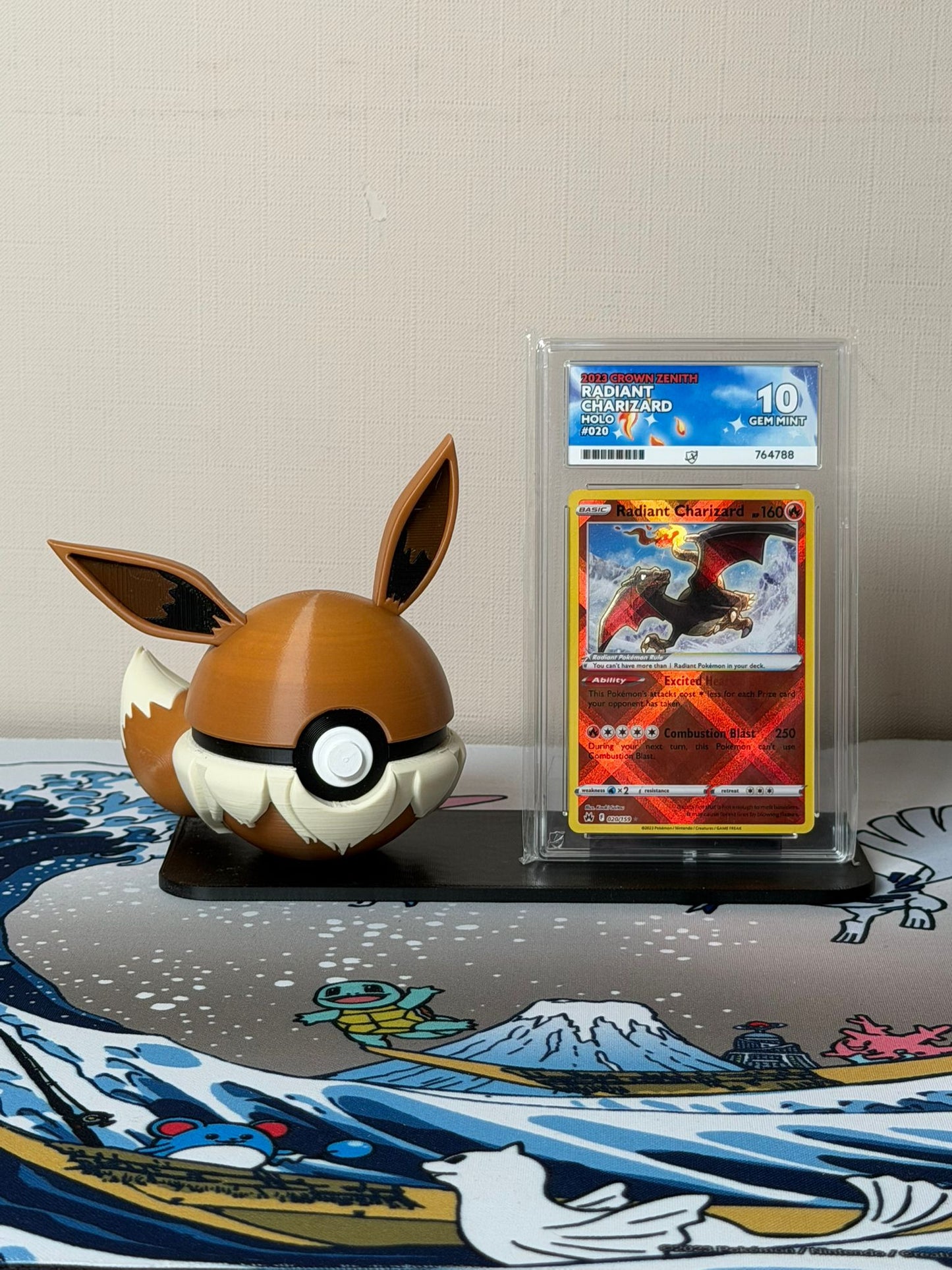 Eevee Character Ball Trading Card Display Stand - product photo