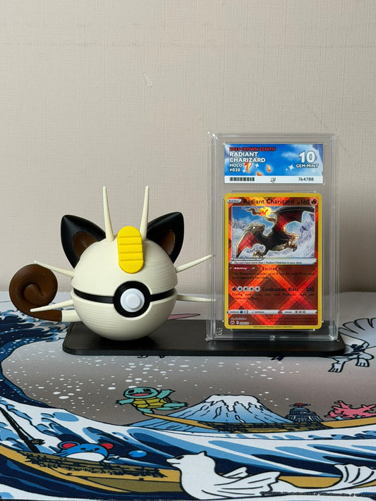 Meowth Character Ball Trading Card Display Stand - product photo