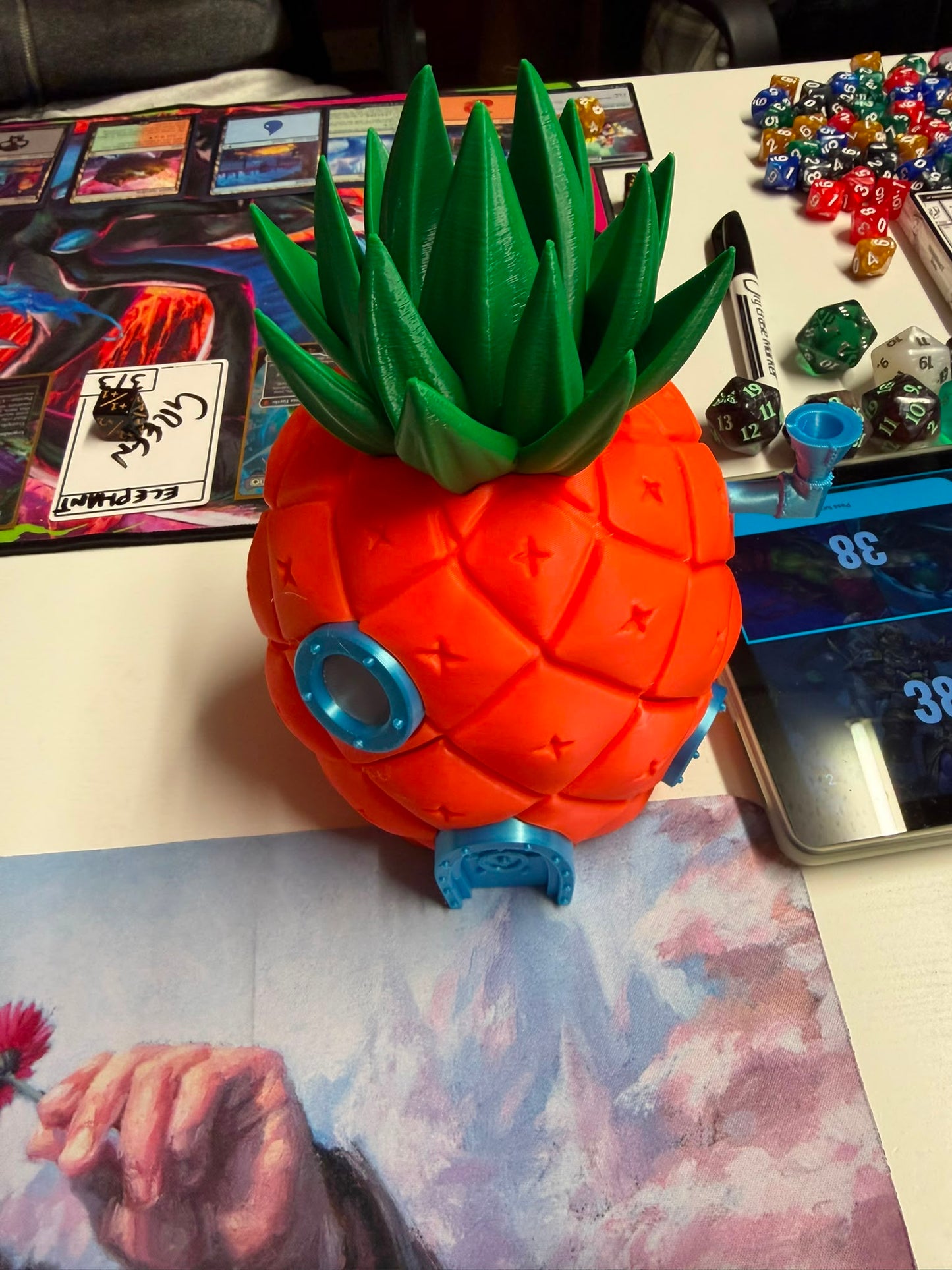 Pineapple House Deckbox - 3D Printed EDH Card Storage for 100+ Sleeved TCG Cards