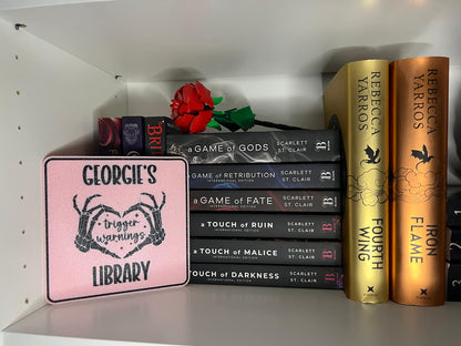 Trigger Warning Personalised Library Sign