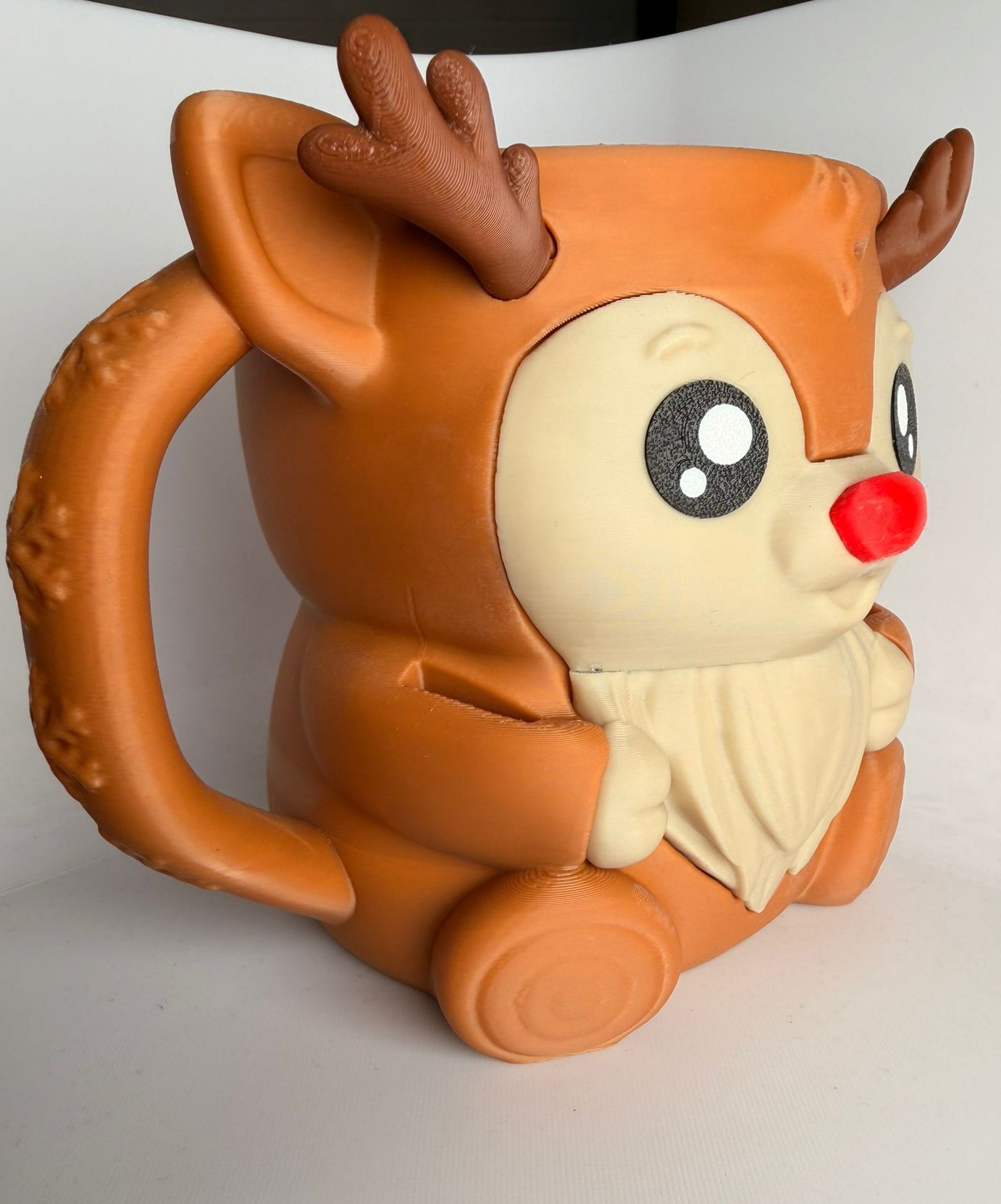 Rudy the Reindeer Ice Cream Holder - 3D Printed Cute Ice Pint Holder - detail view