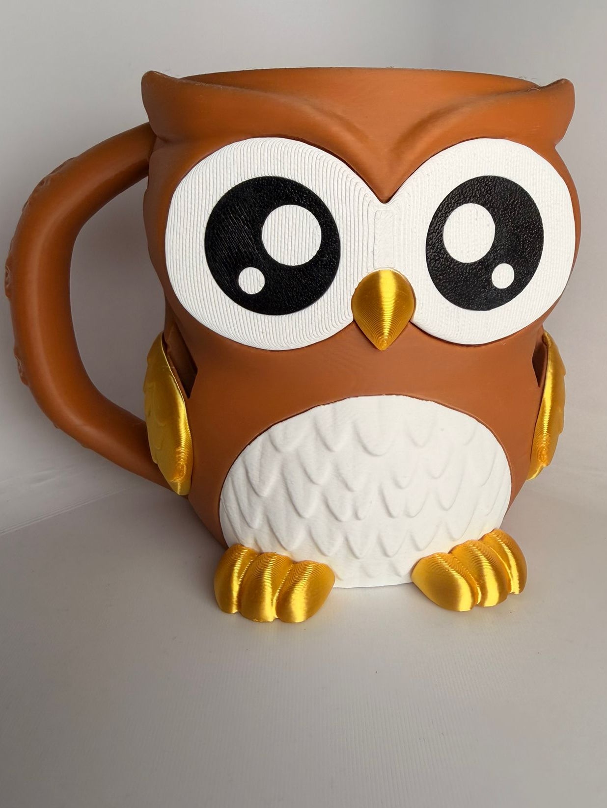 Owlfonso the Owl Ice Cream Holder - 3D Printed Cute Ice Pint Holder - scale view