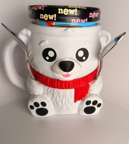 Pawblo the Polar Bear Ice Cream Holder - 3D Printed Cute Ice Pint Holder - scale view