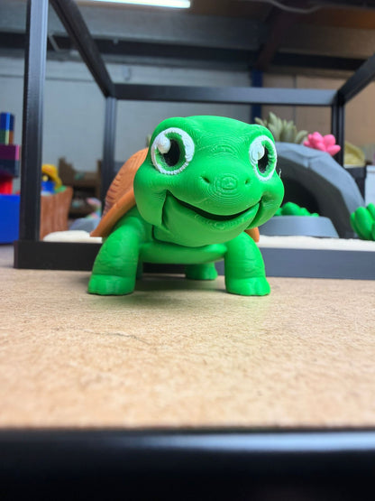 Fidget Tortoise Playset with 3D-Printed Tactile Figure Detailed Tank Environment Interactive Care Set & Stress Relief