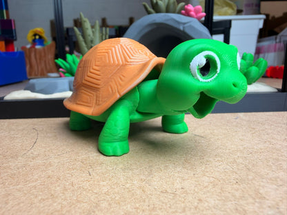 Fidget Tortoise Playset with 3D-Printed Tactile Figure Detailed Tank Environment Interactive Care Set & Stress Relief