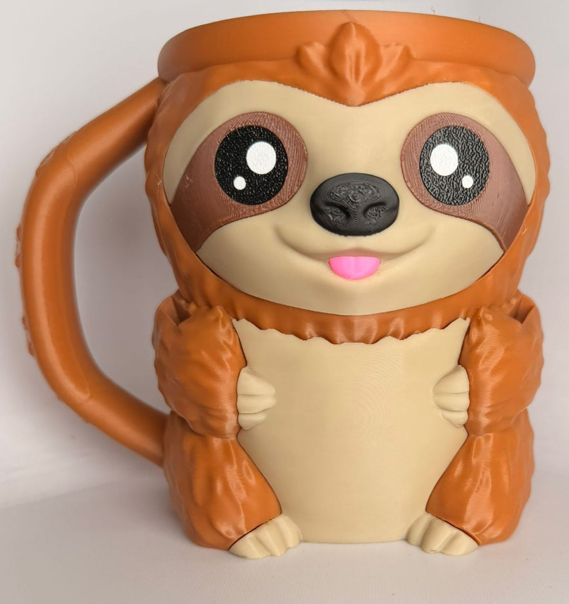 Sammy the Sloth Ice Cream Holder - 3D Printed Cute Ice Pint Holder - scale view