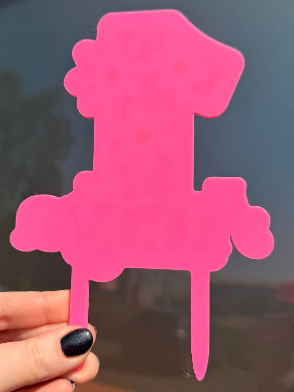 Personalised Flower Number Birthday Cake Topper - scale view