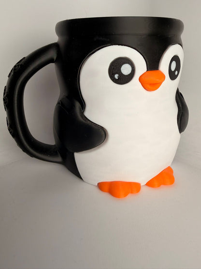 Pebbles the Penguin Ice Cream Holder - 3D Printed Cute Ice Pint Holder - detail view
