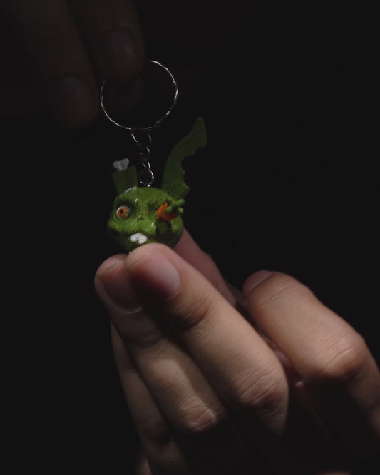 Zombunny Rabbit Keychain, Perfect for Halloween, 3D Printed Keyring Gift