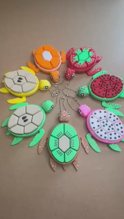 Fruit Turtle Clicker Keychain