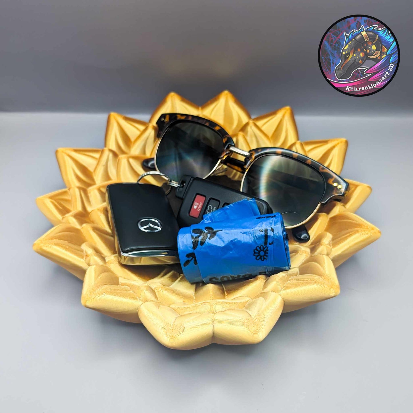 Sunflower Trinket Ring Dish / Key Tray - product photo