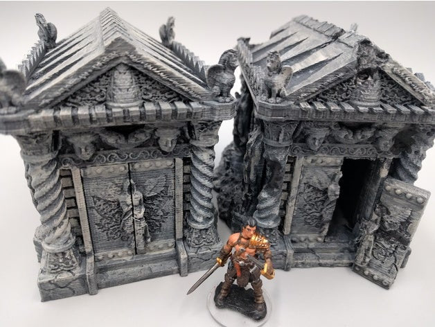Tomb (Ruined and Intact) 28mm scale - EC3D 3D Printed Miniature
