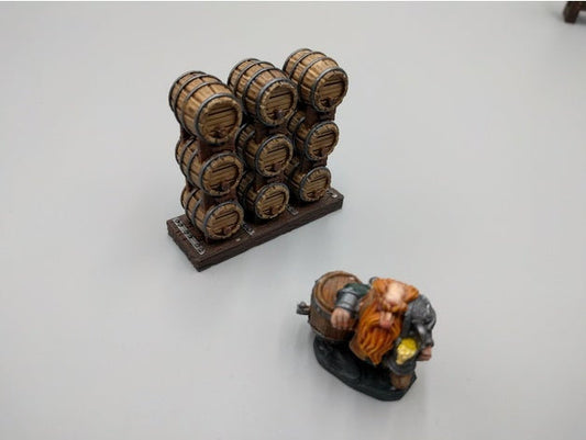 Small Stacked Casks - 28mm Terrain - product photo