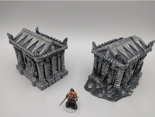 Tomb (Ruined and Intact) 28mm scale - EC3D 3D Printed Miniature