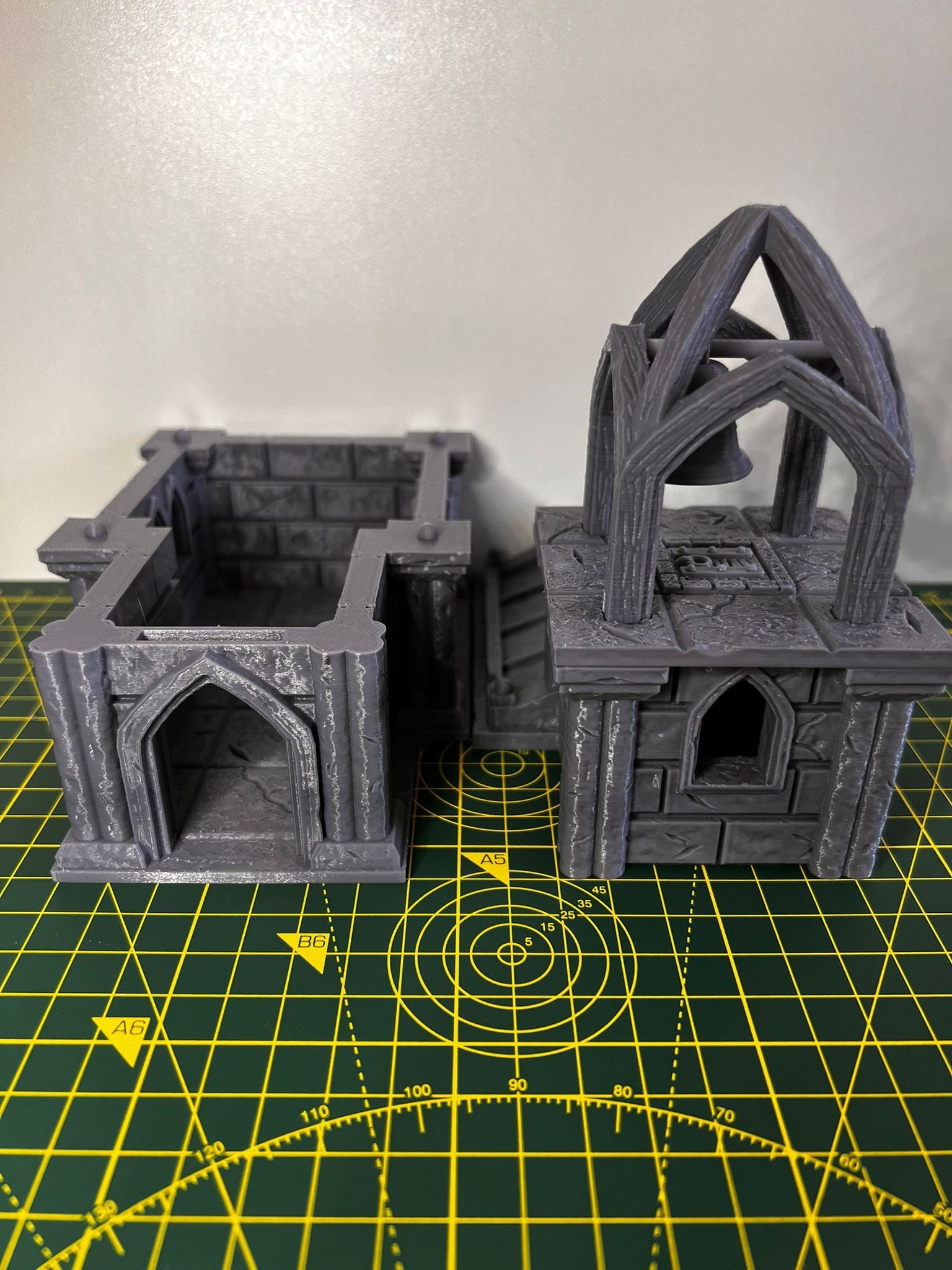 Church with Tower - Scenic DnD Terrain - Halloween Decoration - scale view