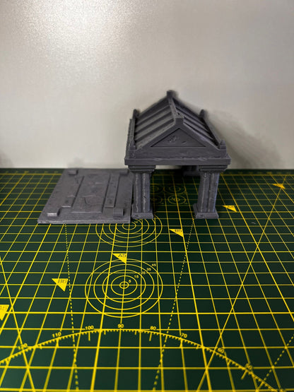Mausoleum - Scenic DnD Terrain - Halloween Decoration - scale view