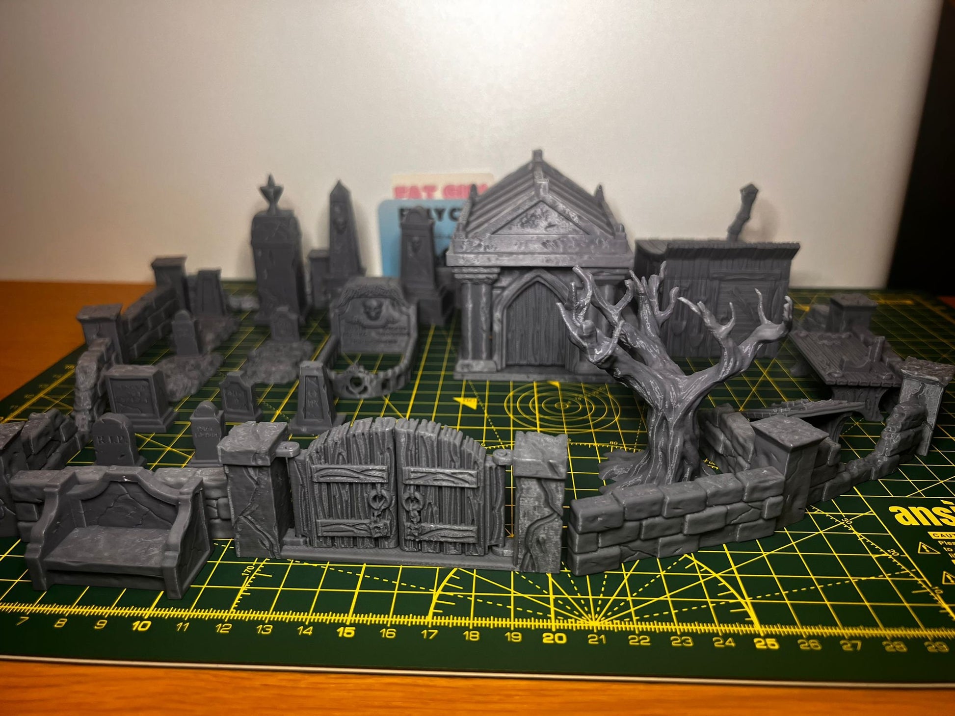 Mausoleum Graveyard Scene - Scenic DnD Terrain - Halloween Decoration - product photo